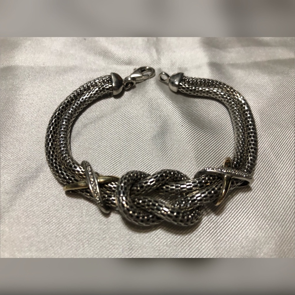 Love Knot Mesh Link Bracelet N925/14k w/ Diamonds